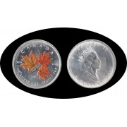 Canadá Canada Onza de plata 5 $ 2001 Maple Leaf Elisabeth II Color