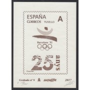 España Spain Grabado 9 Barnafil 2017 25 Aniversario JJOO Barcelona 92 Olimpiadas