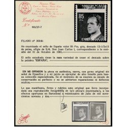 España Spain Variedad 2604b error dentado certificado de autenticidad Graus España Spain Variedad 2604b error dentado certificado de autenticidad Graus