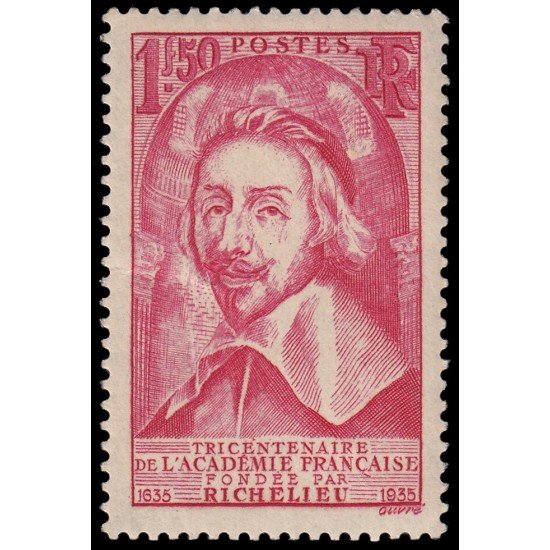 France Francia 305 1935 Centenario de la Academia francesa Richellieu MNH
