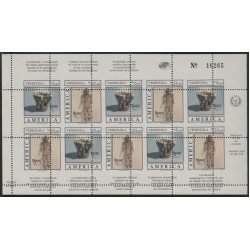 Upaep 1989 1459/60 Venezuela Variety dentado deplazado Minihojita Upaep 1989 1459/60 Venezuela Variety dentado deplazado Minihojita