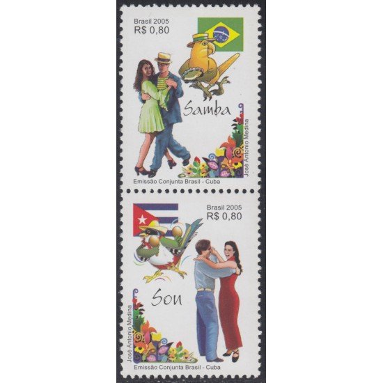 Brasil Brazil 2926/27 2005 Música y danza. Emisión conjunta con Cuba MNH Brasil Brazil 2926/27 2005 Música y danza. Emisión conjunta con Cuba MNH