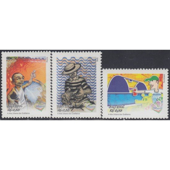 Brasil Brazil 2941/43 2006 Arte urbano Graffitis MNH Brasil Brazil 2941/43 2006 Arte urbano Graffitis MNH