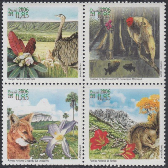 Brasil Brazil 2953/2956 2006 Parques Nacionales MNH Brasil Brazil 2953/2956 2006 Parques Nacionales MNH
