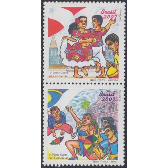 Brasil Brazil 2968/69 2007 Costumbres tradicionales de danzas MNH Brasil Brazil 2968/69 2007 Costumbres tradicionales de danzas MNH
