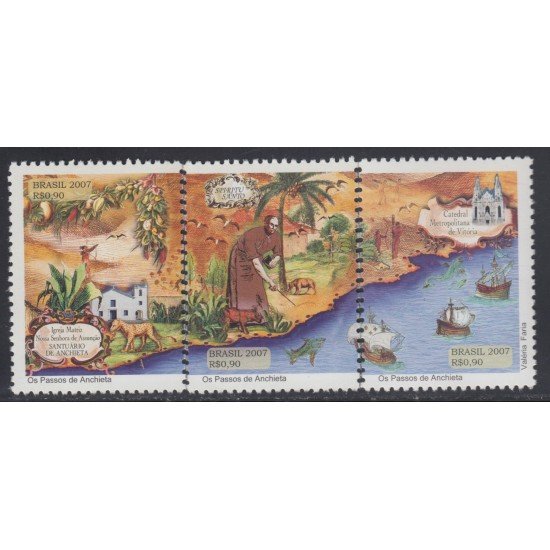 Brasil Brazil 2973/75 2007 Los Caminos de Anchieta MNH Brasil Brazil 2973/75 2007 Los Caminos de Anchieta MNH