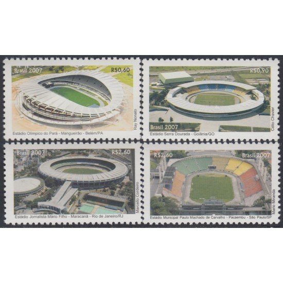 Brasil Brazil 2976/79 2007 Estadios de Fútbol MNH Brasil Brazil 2976/79 2007 Estadios de Fútbol MNH