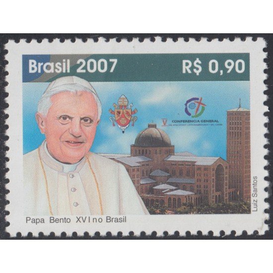 Brasil Brazil 2982 2007 SS. Juan Pablo Beneticto XVI MNH Brasil Brazil 2982 2007 SS. Juan Pablo Beneticto XVI MNH