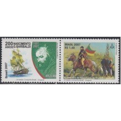 Brasil Brazil 2987/88 2007 Giuseppe Garibaldi Hombre político Italiano MNH Brasil Brazil 2987/88 2007 Giuseppe Garibaldi Hombre político Italiano MNH