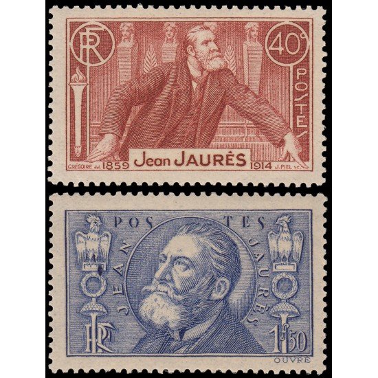 France Francia 318/19 1936 22 aniv. de la muerte de Jean Jaurès MNH France Francia 318/19 1936 22 aniv. de la muerte de Jean Jaurès MNH