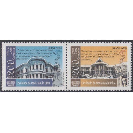 Brasil Brazil 3005/06 2008 Facultades de Medicina de Rio de Janeiro y Bahía MNH