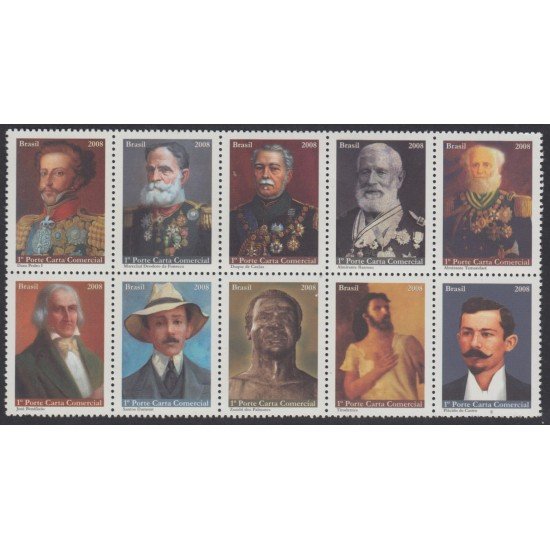 Brasil Brazil 3012/21 2008 Personalidades Héroes Nacionales MNH Brasil Brazil 3012/21 2008 Personalidades Héroes Nacionales MNH