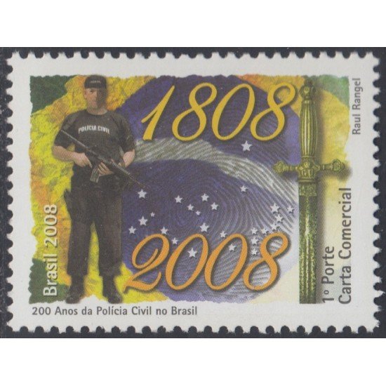 Brasil Brazil 3022 2008 200 Años de la Policía Civil de Brasil MNH Brasil Brazil 3022 2008 200 Años de la Policía Civil de Brasil MNH
