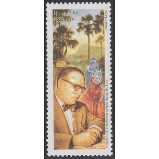 Brasil Brazil 3028 2008 Literatura Sr Joâo Guimarâes Rosa Escritor MNH Brasil Brazil 3028 2008 Literatura Sr Joâo Guimarâes Rosa Escritor MNH