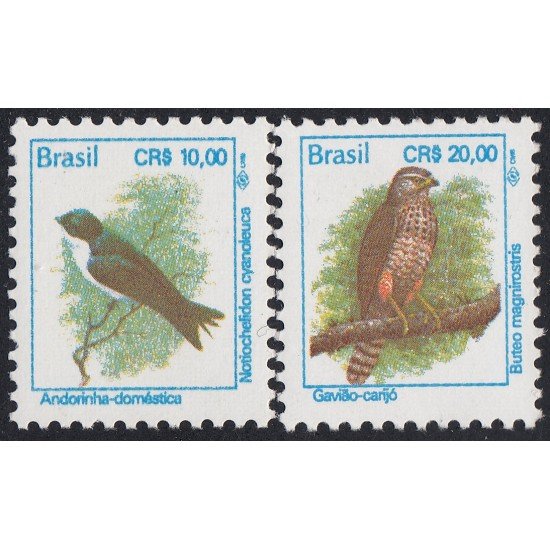 Brasil Brazil 2159/60 1994 Serie antigua pájaros Aves Birds MNH