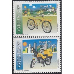Brasil Brazil 2165/66 1994 América UPAEP vehículos postales MNH Brasil Brazil 2165/66 1994 América UPAEP vehículos postales MNH