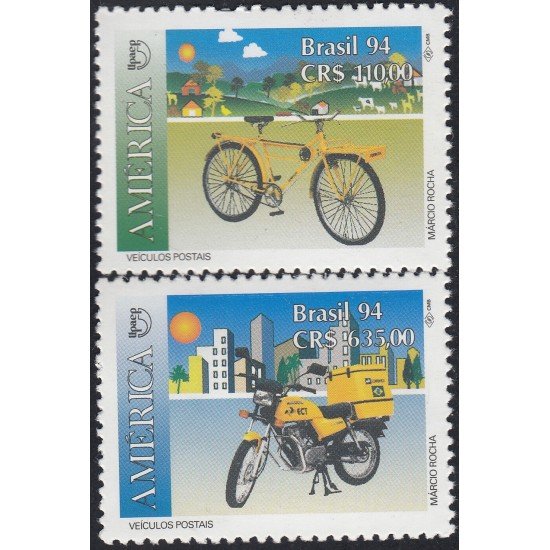 Brasil Brazil 2165/66 1994 América UPAEP vehículos postales MNH Brasil Brazil 2165/66 1994 América UPAEP vehículos postales MNH