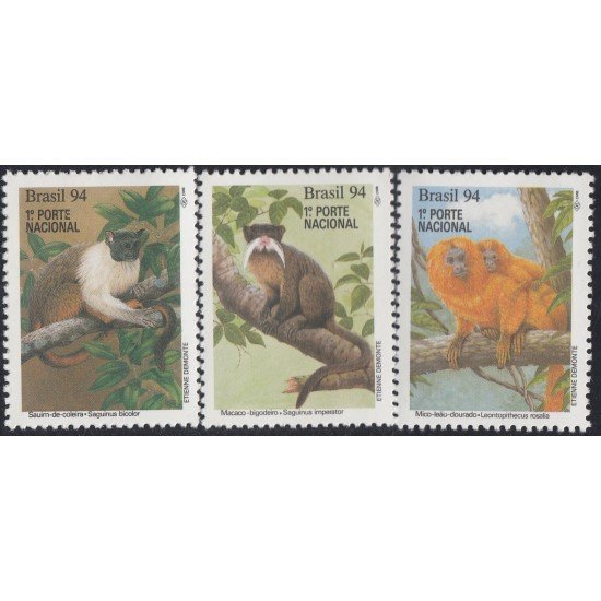 Brasil Brazil 2170/72 1994 Protección de la fauna Monos Monkey MNH