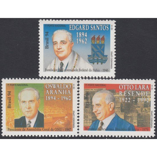 Brasil Brazil 2177/79 1994 Personalidades Brasileñas MNH