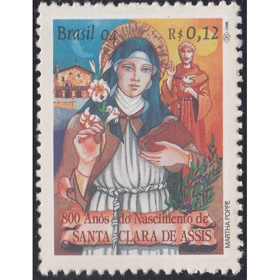 Brasil Brazil 2196 1994 800 Años del nacimiento de Santa Clara de Asis MNH Brasil Brazil 2196 1994 800 Años del nacimiento de Santa Clara de Asis MNH