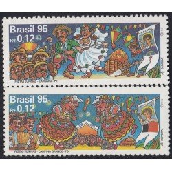 Brasil Brazil 2232/33 1995 Fiestas de junio en la campiña Grande y Caruaru MNH