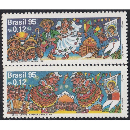 Brasil Brazil 2232/33 1995 Fiestas de junio en la campiña Grande y Caruaru MNH Brasil Brazil 2232/33 1995 Fiestas de junio en la campiña Grande y Caruaru MNH