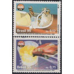 Brasil Brazil 2240/41 1995 Programa para la disminución de accidentes en la ruta MNH