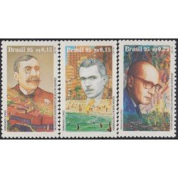 Brasil Brazil 2254/56 1995 Literatura Brasileña Retratos de autores e ilustraciones de obras MNH