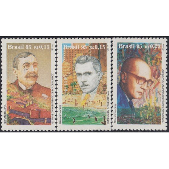 Brasil Brazil 2254/56 1995 Literatura Brasileña Retratos de autores e ilustraciones de obras MNH Brasil Brazil 2254/56 1995 Literatura Brasileña Retratos de autores e ilustraciones de obras MNH