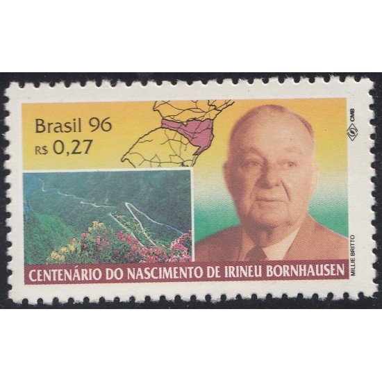 Brasil Brazil 2267 1996 100 Años del nacimiento de Irineu Bornhausen MNH Brasil Brazil 2267 1996 100 Años del nacimiento de Irineu Bornhausen MNH