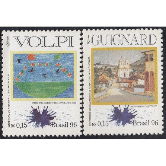 Brasil Brazil 2268/69 1996 Artes Plásticas Brasileñas MNH Brasil Brazil 2268/69 1996 Artes Plásticas Brasileñas MNH