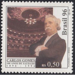 Brasil Brazil 2289 1996 100 Años de la muerte del Compositor Antonio Carlos Gomes MNH Brasil Brazil 2289 1996 100 Años de la muerte del Compositor Antonio Carlos Gomes MNH