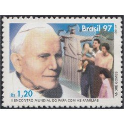 Brasil Brazil 2336 1997 2º Encuentro mundial SS Papa Juan Pablo II MNH Brasil Brazil 2336 1997 2º Encuentro mundial SS Papa Juan Pablo II MNH