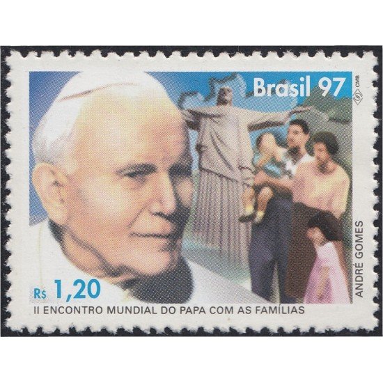 Brasil Brazil 2336 1997 2º Encuentro mundial SS Papa Juan Pablo II MNH Brasil Brazil 2336 1997 2º Encuentro mundial SS Papa Juan Pablo II MNH