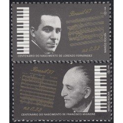 Brasil Brazil 2341/42 1997 Compositores brasileños MNH Brasil Brazil 2341/42 1997 Compositores brasileños MNH