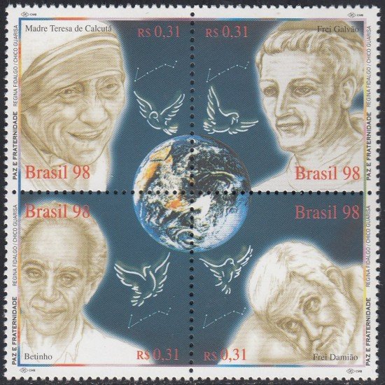 Brasil Brazil 2481/84 1998 Paz y fraternidad. Retratos MNH
