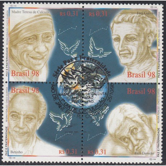 Brasil Brazil 2481/84 1998 Paz y fraternidad. Retratos Usados