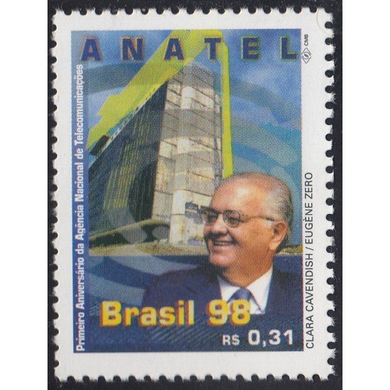 Brasil Brazil 2485 1998 1er Aniversario de la Agencia Nacional de Telecomunicaciones ANATEL MNH