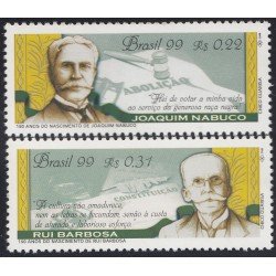 Brasil Brazil 2517/18 1999 Escritor Joaquín Nabuco Político Rui Barbosa MNH Brasil Brazil 2517/18 1999 Escritor Joaquín Nabuco Político Rui Barbosa MNH