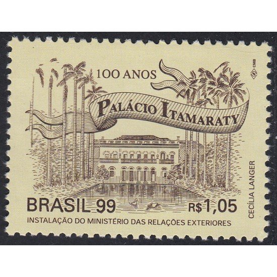 Brasil Brazil 2542 1999 Centenario Ministerio de Relaciones Exteriores Palacio Itamaraty MNH Brasil Brazil 2542 1999 Centenario Ministerio de Relaciones Exteriores Palacio Itamaraty MNH