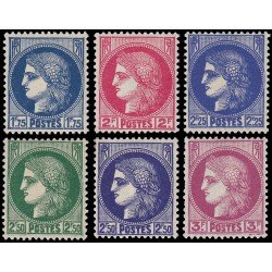 France Francia 372/76 1938-41 Ceres Tipografía MNH