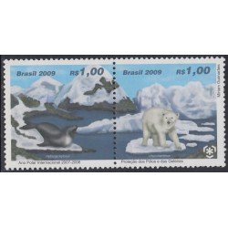 Brasil Brazil 3047/48 2009 Protección de regiones polares y glaciares Oso MNH Brasil Brazil 3047/48 2009 Protección de regiones polares y glaciares Oso MNH