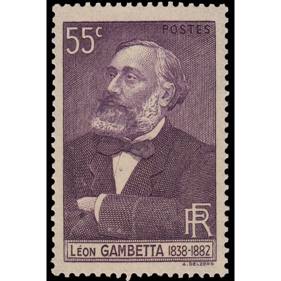 France Francia 378 1938 Centenaro del nacimiento de Léon Gambetta MNH