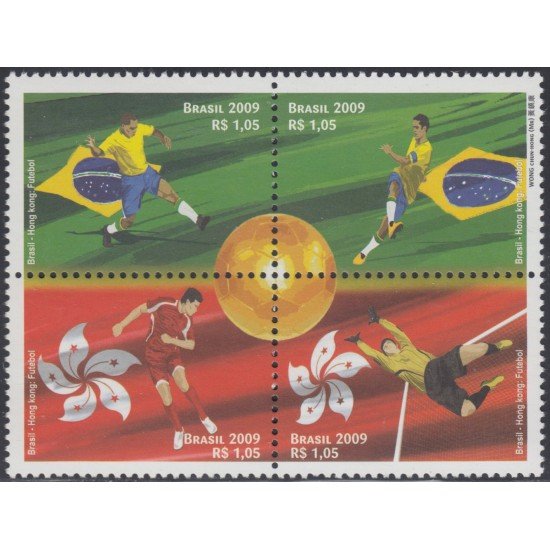 Brasil Brazil 3089/92 2009 Relaciones diplomáticas con Hong Kong Fútbol MNH Brasil Brazil 3089/92 2009 Relaciones diplomáticas con Hong Kong Fútbol MNH