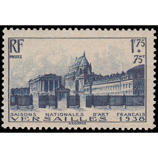 France Francia 379 1938 Pro Sesiones nacionales de arte francés -Castillo de Versalles- MNH France Francia 379 1938 Pro Sesiones nacionales de arte francés -Castillo de Versalles- MNH
