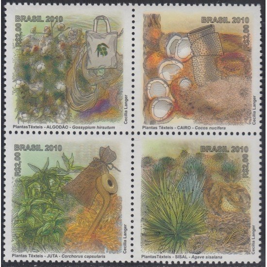 Brasil Brazil 3114/17 2010 Plantas o fibras textiles MNH Brasil Brazil 3114/17 2010 Plantas o fibras textiles MNH
