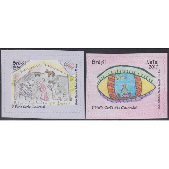 Brasil Brazil 3125/26 2010 Dibujos de Infantes Navidad Chritsmas MNH