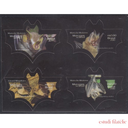 Brasil Brazil 3133/36 2010 Fauna Murciélagos de Brasil MNH
