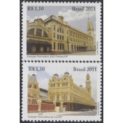 Brasil Brazil 3144/45 2011 Estaciones ferroviarias MNH Brasil Brazil 3144/45 2011 Estaciones ferroviarias MNH
