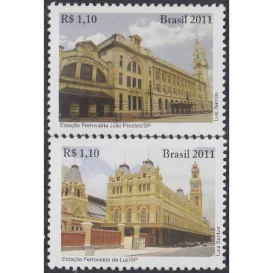 Brasil Brazil 3144/45 2011 Estaciones ferroviarias MNH